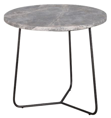 Minnesota Grey Marble Round Side Table