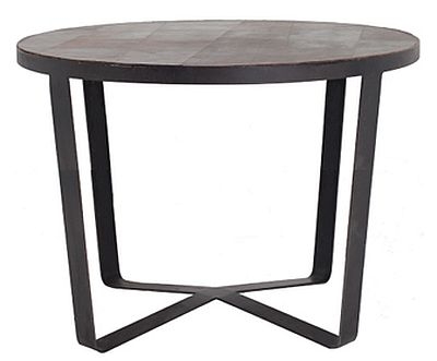 Nevada Buffalo Leather Round Side Table