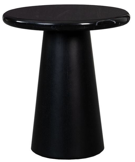 Utah Black Marble Round Side Table