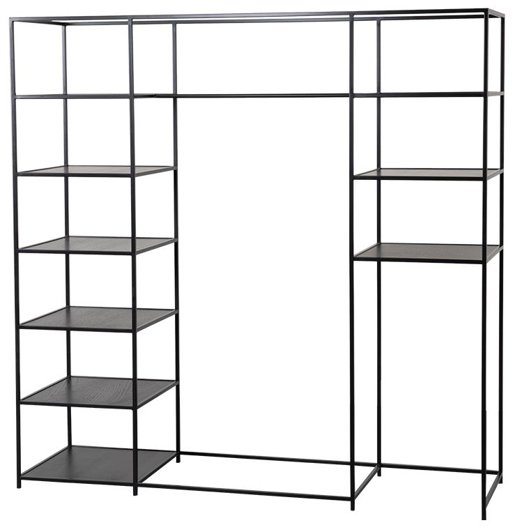Seattle Black Large Open Wardrobe