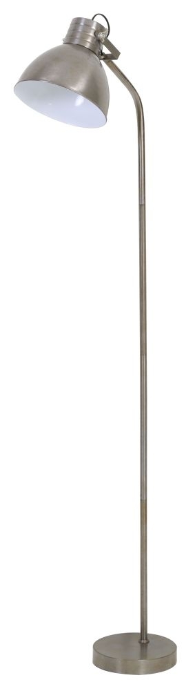 Clearance Kane Vintage Silver And Shiny White Floor Lamp Fs291