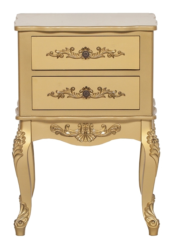 French Style Antique Gold Bedside Table