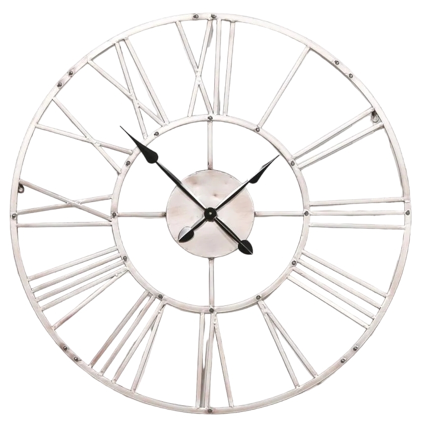 Vintage Silver Wall Clock 92cm X 92cm