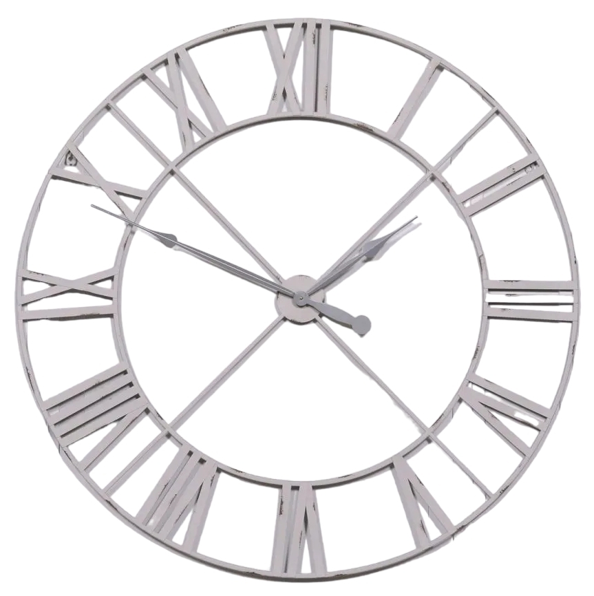 Pale Grey Vintage Metal Wall Clock 110cm X 110cm