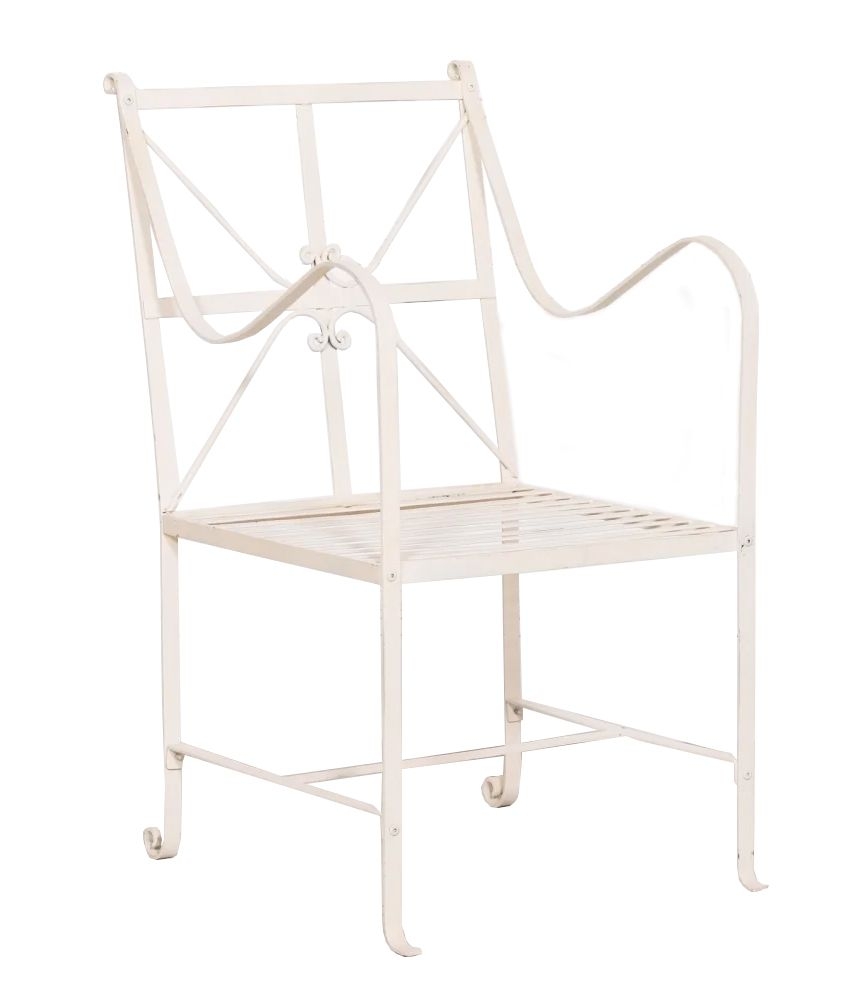 Distressed Cream Garden Dining Chair Sold In Pairs