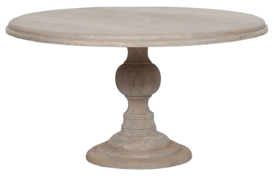Rustic White Cedar 4 To 6 Seater Round Pedestal Dining Table 120cm