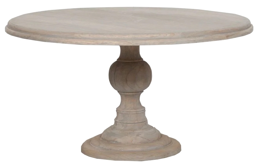 Rustic White Cedar 6 To 8 Seater Round Pedestal Dining Table 147cm