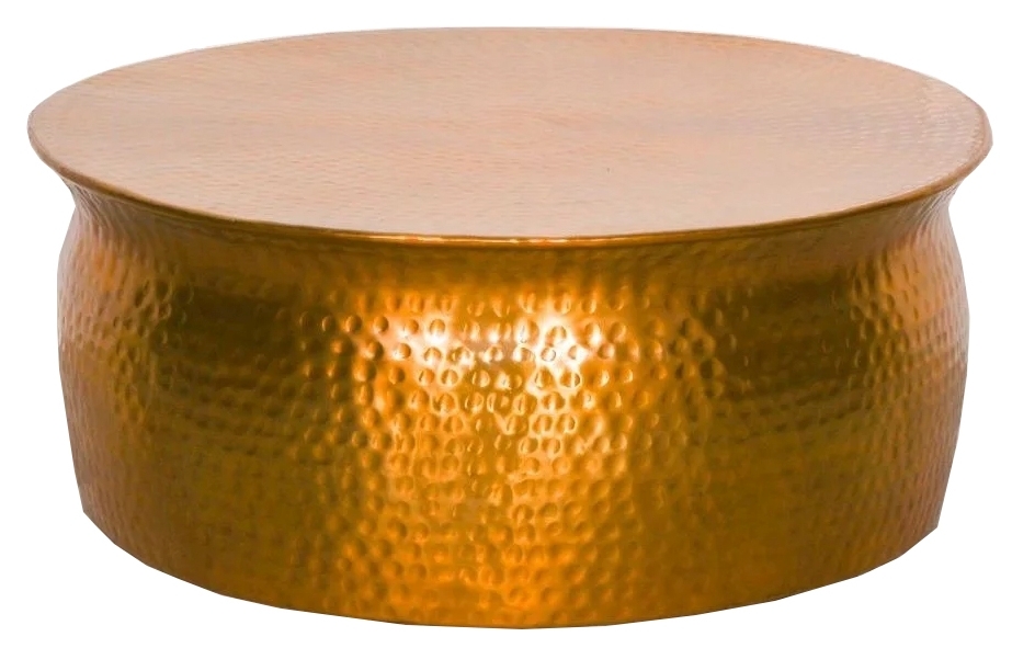 Gold Aluminium Hammered Round Coffee Table