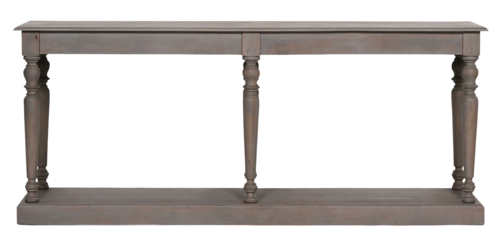 Rustic Wooden Column Console Table