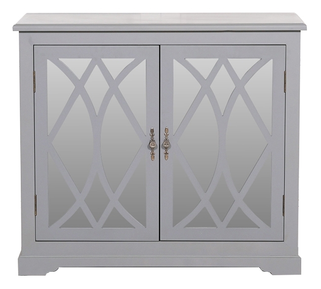 Grey Mirrored 2 Door Cupboard