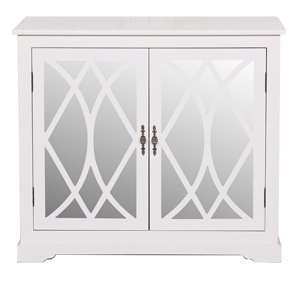 White Mirrored 2 Door Cupboard