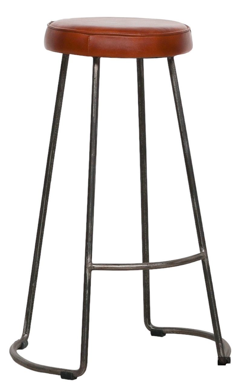 Leather Industrial Bar Stool