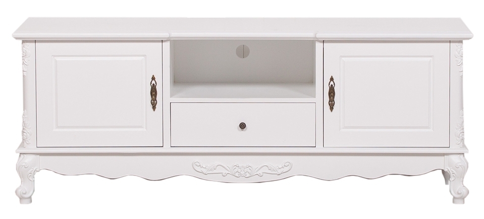 French Antique White 2 Door Tv Unit