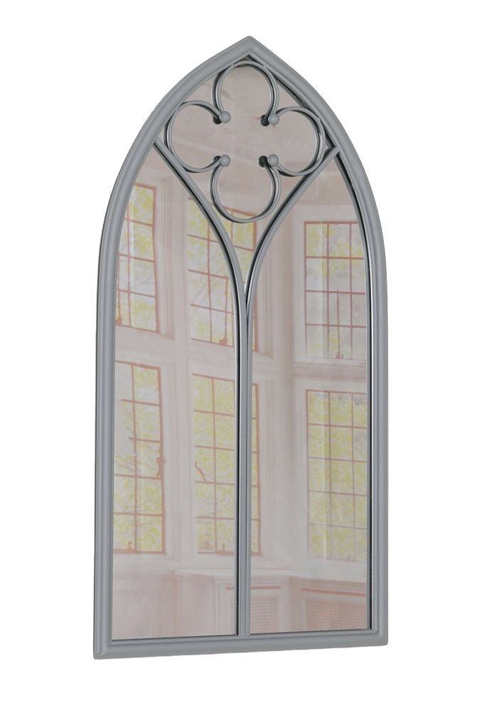 Grey Gothic Arch Wall Mirror 485cm X 90cm