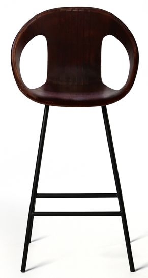 Atelier Vintage Brown Leather And Black Barstool Sold In Pairs