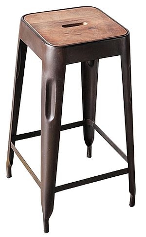 Industry Mango Wood And Vintage Square Barstool Sold In Pairs