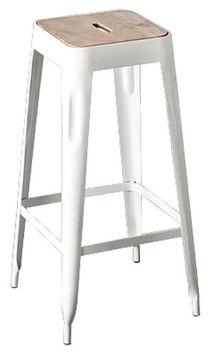 Industry Mango Wood And White Square Barstool Sold In Pairs