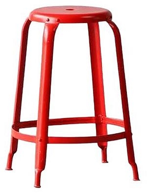 Turn Red Metal Round Barstool Sold In Pairs