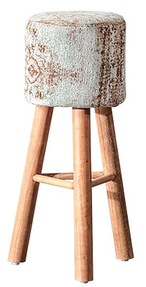Urban Antique Turquoise Blue Fabric Round Barstool Sold In Pairs