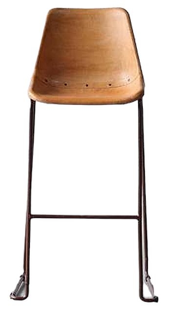 Vintage Natural Leather And Rust Barstool Sold In Pairs