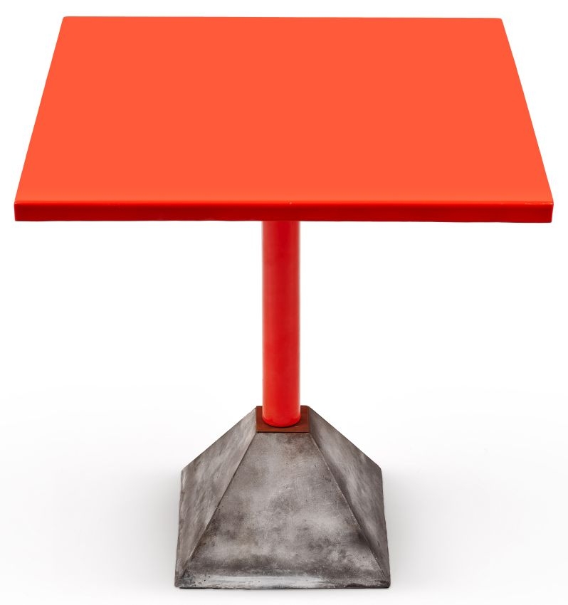 Agrume Orange Metal Square Bistro Table