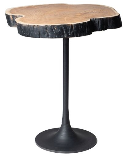 Nature Acacia Wood And Black Bistro Table
