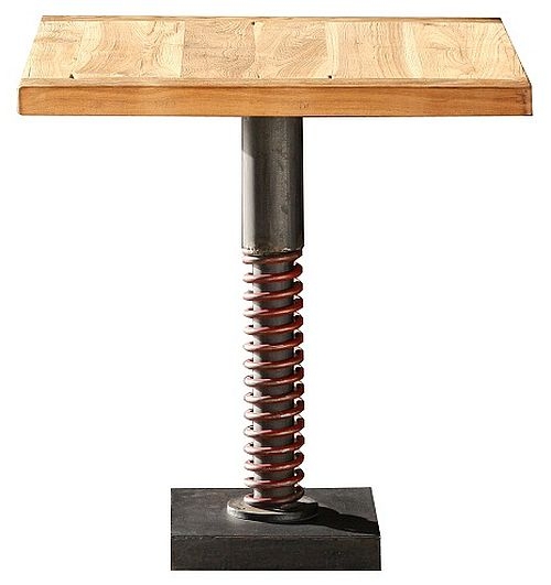 Truck Natural Teak And Grey Square Bistro Table