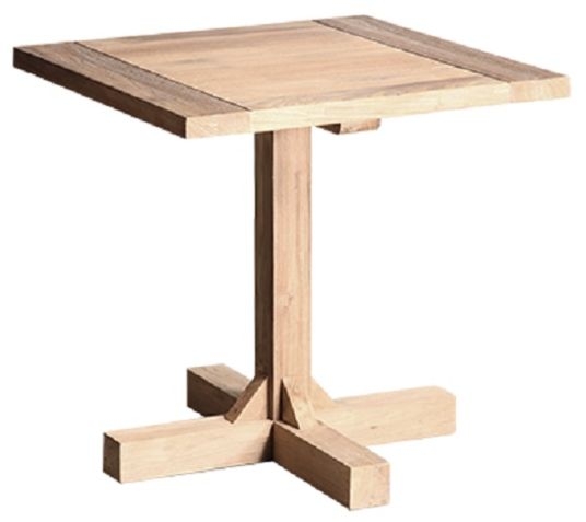 Wood Natural Teak Square Bistro Table