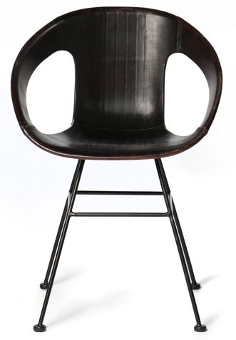 Atelier Vintage Black Leather Dining Chair Set Of 4