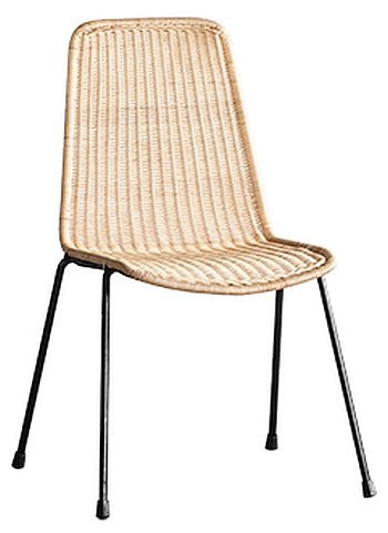Basket Natural Wicker And Black Dining Chair Set Of 4