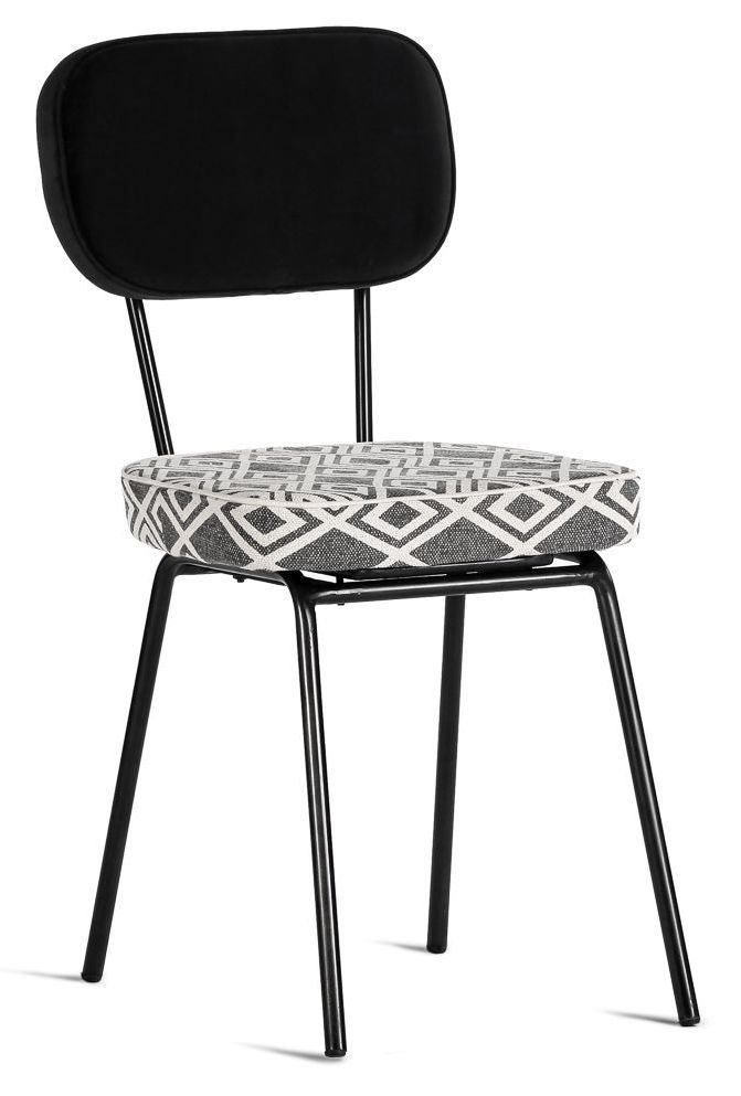 Girly Black Fabric Dining Chair Set Of 4