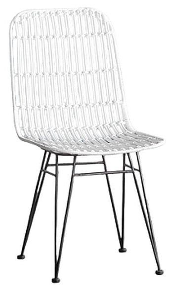 Ibiza White Rattan And Black Dining Chair Sold In Pairs