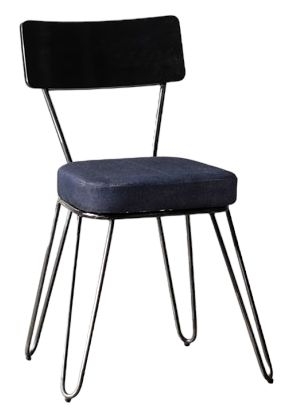 Mix Dark Blue Fabric Dining Chair Set Of 4