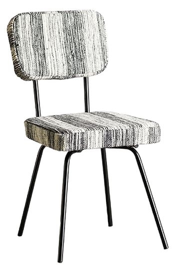 Natural Wool And Black Tricot Dining Chair Set Of 4