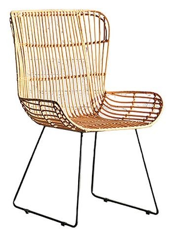 Siesta Natural Rattan And Black Armchair Sold In Pairs