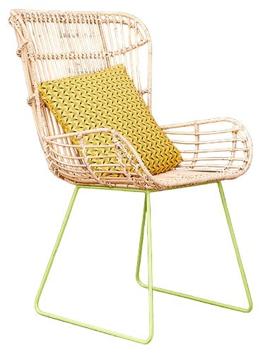 Siesta Natural Rattan And Yellow Armchair Sold In Pairs