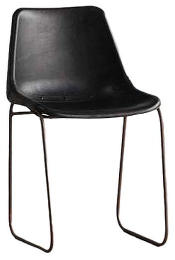 Vintage Black Leather Dining Chair Set Of 4