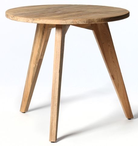 Scandi Natural Teak Round Dining Table With 3 Legs