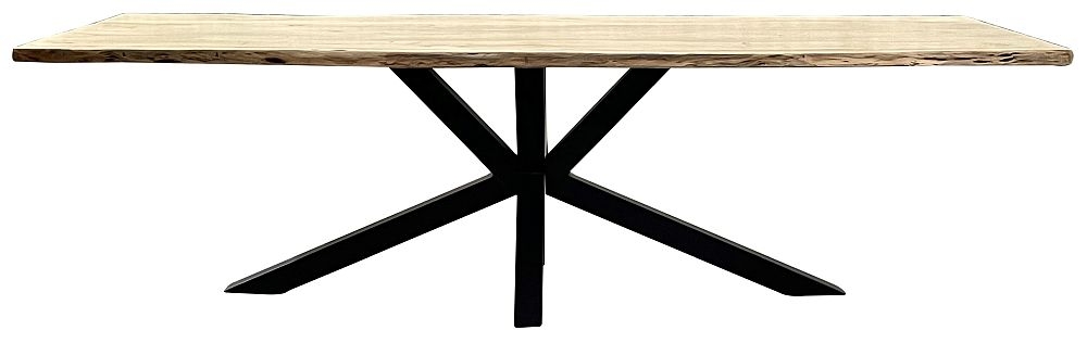 Slab Acacia Wood Dining Table With Black Spider Legs