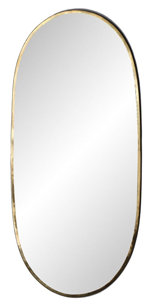 Retro Gold Brass Oval Wall Mirror 41cm X 91cm