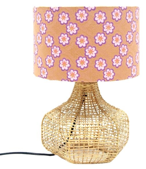 Flower Paper And Rattan Small Table Lamp