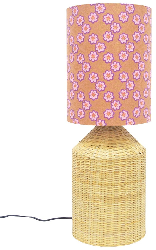 Flower Paper And Rattan Table Lamp