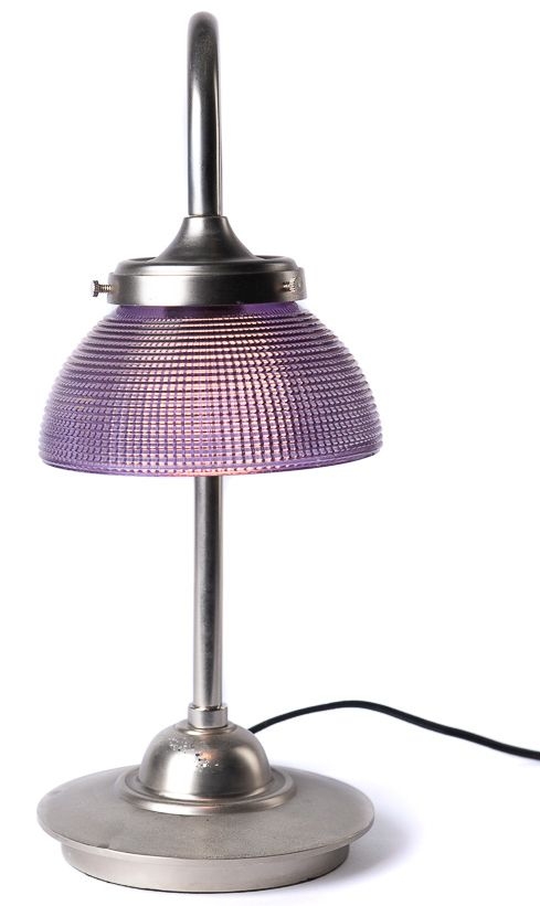 Prisma Purple Glass And Aluminium Table Lamp