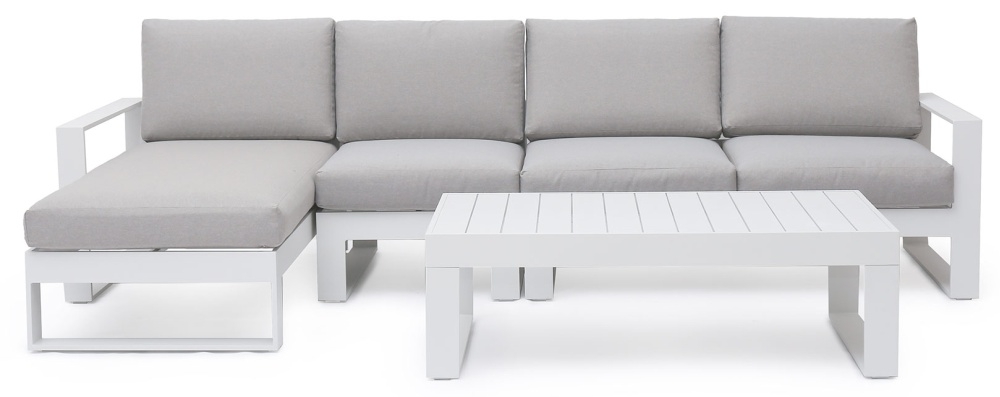 Maze Amalfi White Chaise Sofa Set