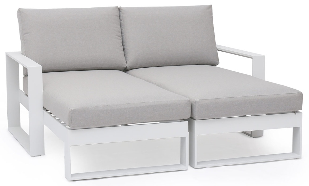 Maze Amalfi White Double Sunlounger With Side Table