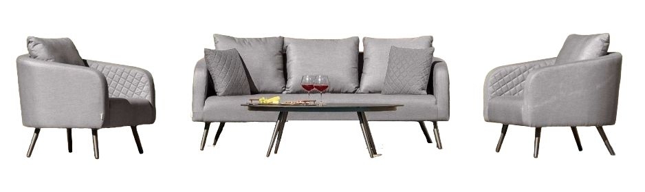 Maze Lounge Outdoor Ambition Flanelle Fabric 3 Seat Sofa Set