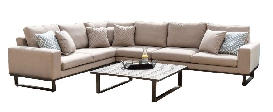 Maze Lounge Outdoor Ethos Taupe Fabric Large Corner Sofa Group