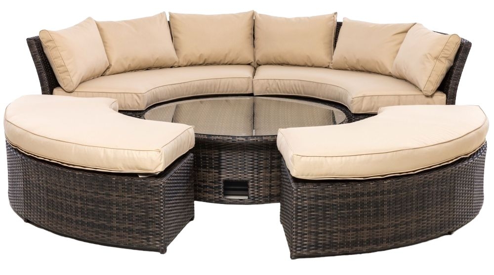 Maze Flat Weave Chelsea Lifestyle Brown Corner Rattan Sofa Set