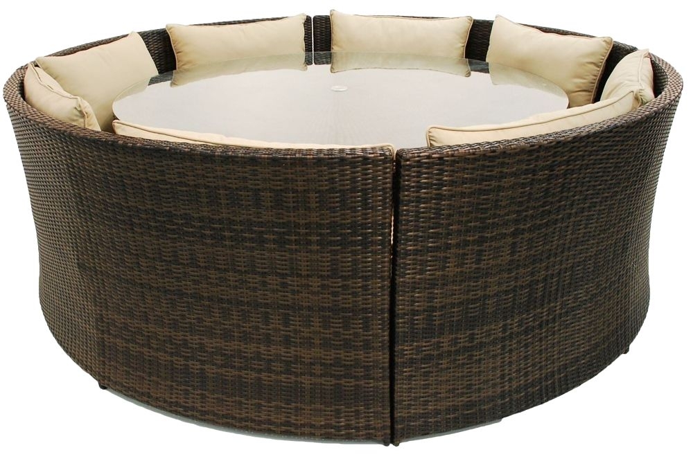 Maze Flat Weave Dallas Brown Rattan Sofa Set