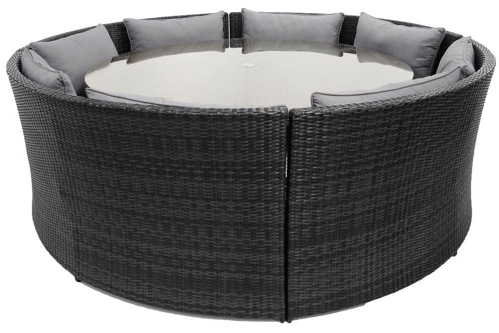 Maze Flat Weave Dallas Grey Rattan Sofa Set